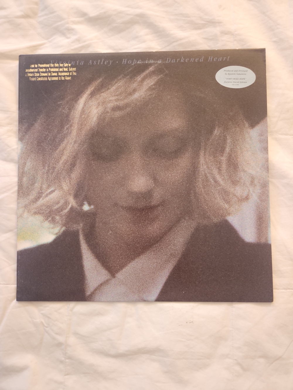 Virginia Astley -- Hope In A Darkened Heart Vinyl -- DJ COPY NEVER PLAYED NM EX